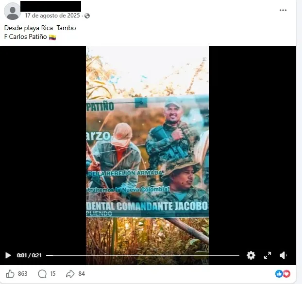 Video de disidencias en Facebook.